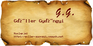 Göller Gyöngyi névjegykártya