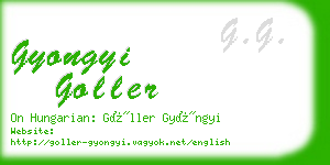 gyongyi goller business card